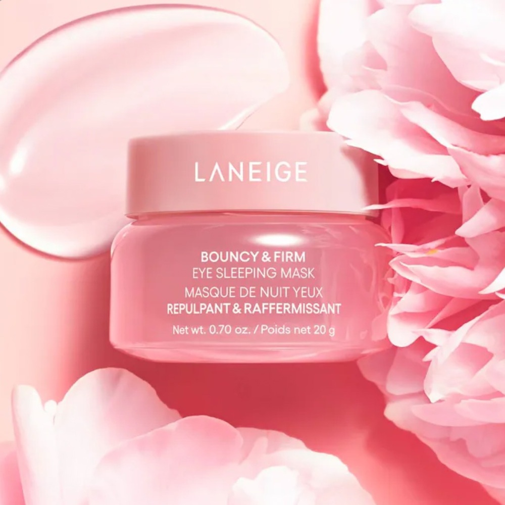 NEW Laneige 
Bouncy & Firm Eye Brightening Sleeping Mask with Peony + Collagen